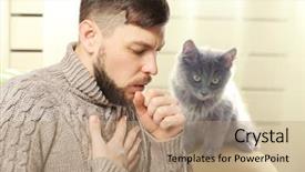  Presentation with allergies - Slide set having suffering from cough and pet background and a coral colored foreground