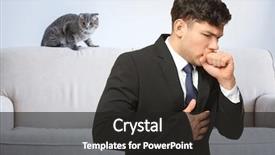  Presentation with allergies - Slide deck having suffering from cough and pet background and a dark gray colored foreground
