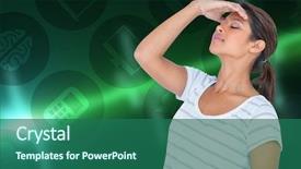  Presentation with ecg - PPT theme enhanced with suffering from headache against ecg background and a ocean colored foreground