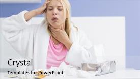  Presentation with common cold - PPT layouts having suffering from headache and cold background and a white colored foreground