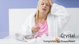  Presentation with headache - Audience pleasing PPT theme consisting of suffering from headache and cold backdrop and a light gray colored foreground