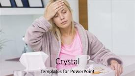  Presentation with common cold - Slides with suffering from headache and cold background and a soft green colored foreground