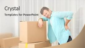  Presentation with facial pain medical man - PPT theme with suffering from pain after moving background and a white colored foreground