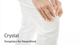  Presentation with knee pain - Audience pleasing presentation theme consisting of elderly woman suffering from pain backdrop and a white colored foreground