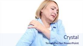  Presentation with shoulder pain - Audience pleasing PPT theme consisting of suffering from pain in shoulder backdrop and a sky blue colored foreground