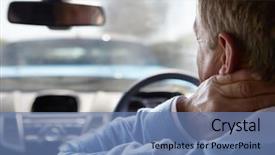  Presentation with traffic accident - Presentation theme enhanced with suffering from whiplash after traffic background and a teal colored foreground