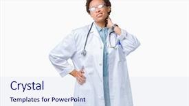  Presentation with doctor african - Beautiful presentation theme featuring suffering of neck ache injury backdrop and a sky blue colored foreground