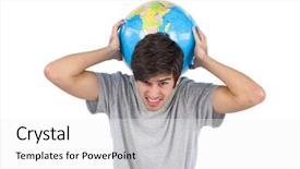  Presentation with globe - Audience pleasing theme consisting of suffering while holding a globe backdrop and a white colored foreground