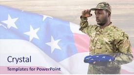  Presentation with grave marker american flag - Presentation consisting of suffrage - side view of soldier holding background and a sky blue colored foreground