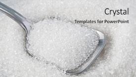  Presentation with crystal sugar - PPT theme featuring sugar and silver sponge closeup background and a  colored foreground