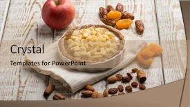  Presentation with cinnamon quills microbial contaminations - Colorful presentation design enhanced with sugar aplle - apple cake with dried grape backdrop and a coral colored foreground