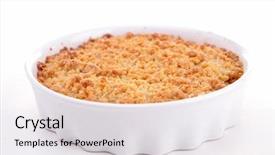  Presentation with sugar - Audience pleasing slide deck consisting of sugar aplle - apple crumble on white backdrop and a light gray colored foreground