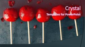  Presentation with grey wood texture and - PPT theme with sugar aplle - toffee apples on grey background background and a tawny brown colored foreground