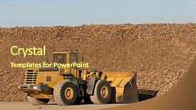  Presentation with bulldozer - Theme having sugar beet being moved background and a tawny brown colored foreground