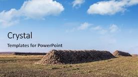  Presentation with sugar - PPT theme enhanced with sugar beet heap on autumn background and a light blue colored foreground