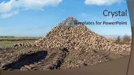  Presentation with sugar - Audience pleasing presentation theme consisting of sugar beet heap on autumn backdrop and a light blue colored foreground