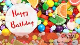  Presentation with happy birthday card - Colorful slide deck enhanced with heart sliced - happy birthday card assorted variety backdrop and a red colored foreground