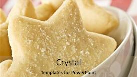  Presentation with shapes - Cool new PPT theme with sugar coated shortbread cookies in star shapes stacked up - on a white background with space for text backdrop and a coral colored foreground