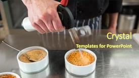  Presentation with patissier - Amazing theme having sugar crust on creme brulee backdrop and a  colored foreground