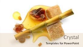  Presentation with sugar cane - Beautiful presentation design featuring sugar-cube-and-cane-plant backdrop and a yellow colored foreground