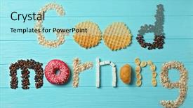  Presentation with sugar cubes - PPT layouts with sugar cubes - words good morning made background and a arctic colored foreground