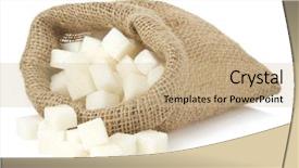  Presentation with sugar cubes - Amazing slide set having sugar cubes in bag sack backdrop and a soft green colored foreground