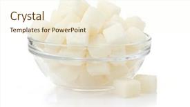  Presentation with sugar cubes - Slide set enhanced with sugar cubes in bowl isolated background and a cream colored foreground