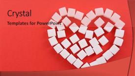  Presentation with sugar cubes - Presentation theme with sugar cubes in heart shape background and a red colored foreground