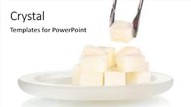  Presentation with sugar cubes - Amazing slides having sugar cubes in saucer isolated backdrop and a white colored foreground