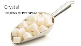  Presentation with sugar cubes - Colorful PPT layouts enhanced with sugar cubes in scoop isolated on white background backdrop and a white colored foreground