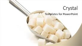  Presentation with sugar cubes - Colorful slide deck enhanced with sugar cubes in scoop isolated backdrop and a white colored foreground