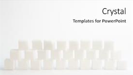  Presentation with sugar cubes - Theme consisting of sugar cubes piled up together against a white background background and a white colored foreground