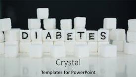  Presentation with sugar cubes - Slide deck featuring sugar cubes spelling out diabetes background and a light gray colored foreground