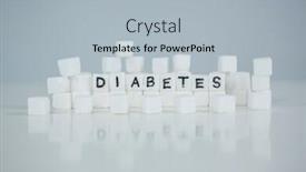  Presentation with sugar cubes - Amazing PPT theme having sugar-cubes-spelling-out-diabetes backdrop and a light blue colored foreground