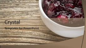  Presentation with sugar free - PPT theme having sugar free cranberry sauce background and a coral colored foreground