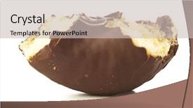  Presentation with donuts chocolate - PPT theme enhanced with sugar industry - bite chocolate donuts background and a light gray colored foreground