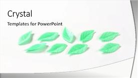  Presentation with green leaves - PPT theme featuring sugar leaves - eatable cake decoration background and a white colored foreground