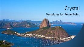 Presentation with aerial - PPT theme having sugar loaf in rio background and a light blue colored foreground