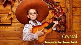  Presentation with sugar skull - Slide set having sugar-skull-child-boy-plays background and a tawny brown colored foreground