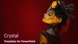  Presentation with catrina - Colorful presentation theme enhanced with sugar-skull-girl-charming backdrop and a wine colored foreground