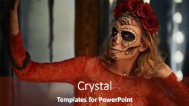  Presentation with catrina - PPT theme with sugar-skull-girl-day background and a tawny brown colored foreground
