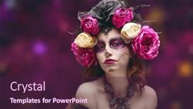 Presentation with sugar skull - Slides consisting of sugar-skull-girl-the-magnificent and a wine colored foreground