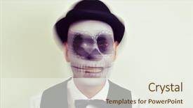  Presentation with sugar - Slide set with sugar skulls - portrait of a man background and a sky blue colored foreground