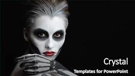  Presentation with sugar skull - Presentation theme featuring sugar skulls - young woman with dead mask background and a black colored foreground