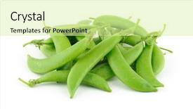  Presentation with peas - Beautiful theme featuring sugar snap peas in isolated backdrop and a blonde colored foreground