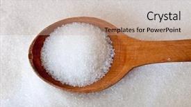  Presentation with crystal sugar - Slide set having sugar spoon background and a coral colored foreground