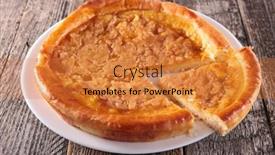  Presentation with sugar - Presentation design enhanced with sugar-tart-on-wood-background background and a gold colored foreground