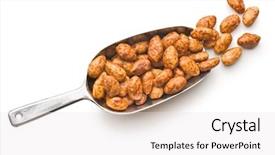  Presentation with almonds - Audience pleasing presentation theme consisting of sugared almonds in scoop backdrop and a white colored foreground