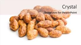  Presentation with almonds - Beautiful presentation design featuring sugared almonds on white background backdrop and a lemonade colored foreground