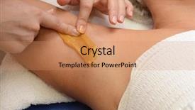  Presentation with sugaring - Theme having sugaring epilation with liquate sugar at armpit background and a coral colored foreground